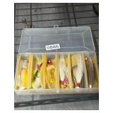 Plastic Organizer with Assorted Fishing Lures