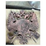 Cast Metal Double-Headed Eagle Plaque