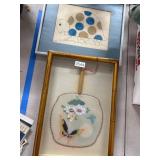Framed Fan and Turtle Art Set