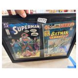 Framed Superman and Batman Comics
