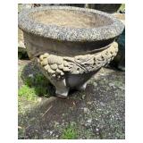 Concrete Planter with Grape Motif Design