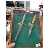 Daggers in Wall Mount Display Case