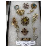 Brooch Collection with Rhinestones, Pearls