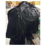 Herman Palat Black Fur Coat with Hood
