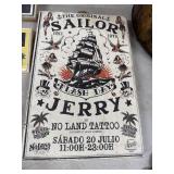 Sailor Jerry Flash Day Poster, No Land Tattoo