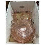 Pink Depression Glassware Assortment