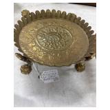 Ornate Adjustable Brass Floral Stand