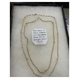 Pair Italian Diamond-Cut Sterling Silver Neck