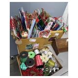3 Boxes Holiday Bags and Gift Wrapping Items