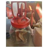 Hand-Crank Butter Churn Glass Jar