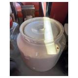 Glazed Stoneware Crock with Lid
