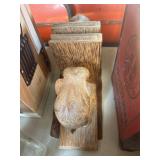 Hand-Carved Wooden Elephant Bookend