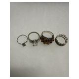 Four Sterling Silver Rings