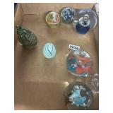 Art Glass Paperweights, Lot of 9