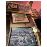 Table Lot of Framed Artworks