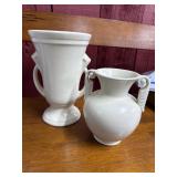 White Shawnee Pottery Vases