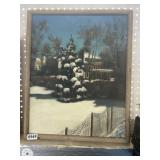 Winter Landscape Oil Painting, 17"x20"
