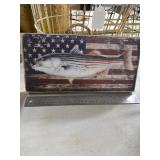 Striped Bass American Flag Wall Plaque