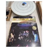 CSNY LPs & Metal Light Fixture