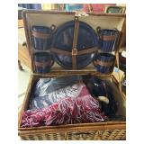 Wicker Picnic Basket With Tableware Set