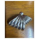 Sterling Silver Shell Fan Brooch