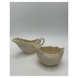 Belleek Ireland Creamer and Sugar Set