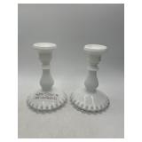 Pair Fenton Silver Crest 6" Candlesticks