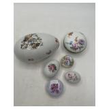 European Porcelain Trinket Boxes