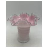 Fenton Silver Crest Pink Vase, 1940s