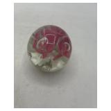 7 Art Glass Floral Paperweights