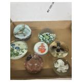 7 Art Glass Paperweights