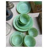 Fire-King Jadeite Swirl Dinnerware Set