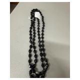 Faceted French Jet Mourning Necklace 56"