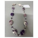Amethyst Quartz and Sterling Silver Necklace