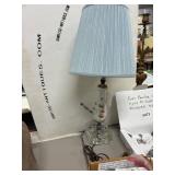 Porcelain Table Lamp With Blue Shade