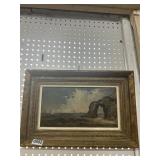 Framed Seascape Oil Painting, 17x12