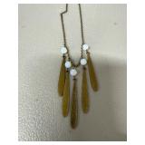 Edgy Petal Opalescent Dangle Necklace