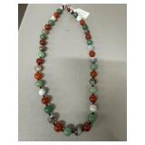 32-Inch Agate and Jade Bead Necklace
