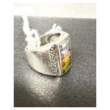Sterling Silver Gemstone Ring, Size 5.75