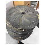 Stack of Molded Rubber Wheel Forms
