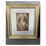 Portrait Print of Girl in Gilt Frame, 34 x 30