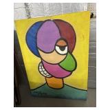 Kenneth H. Art Monster Abstract Painting 34.5