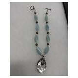 Sterling, MOP, and Blue Aventurine Necklace