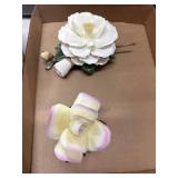 Boehm Porcelain Flower Figurines, Two Pieces