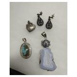 925 Silver Pendants and Earrings Assortment