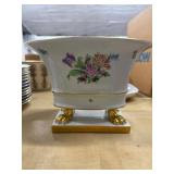 Herend Hungary Porcelain Cachepot with Gilt