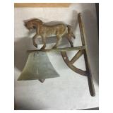 Cast Iron Horse Motif Wall Mount Bell