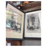 Hedley Fitton Signed Etchings, Framed Pair
