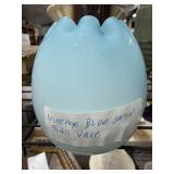 Blue Satin Glass Vase