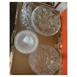 Pressed Glass Serving Bowls and Covered Dish